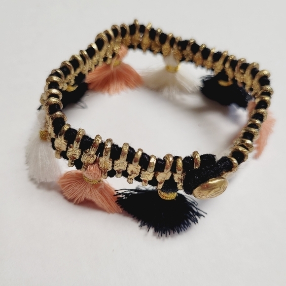 Anthropologie Shiraleah Chicago womens felicity multicolor tassel bracelet - Picture 3 of 6